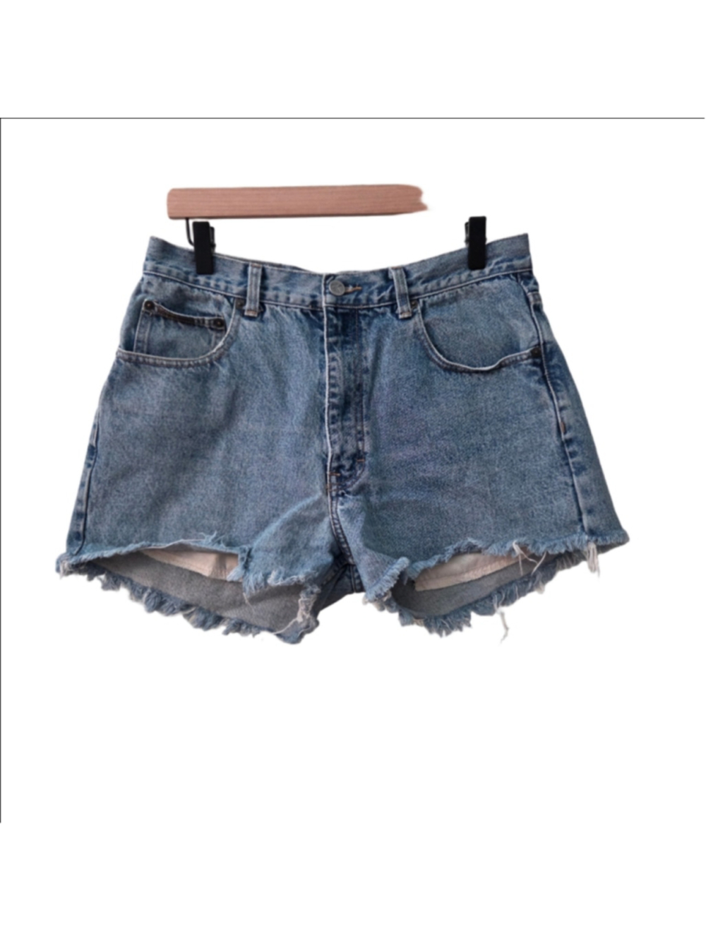 Calvin Klein Vintage Womens High Rise Denim Cut Off Shorts Upcycled Size 32